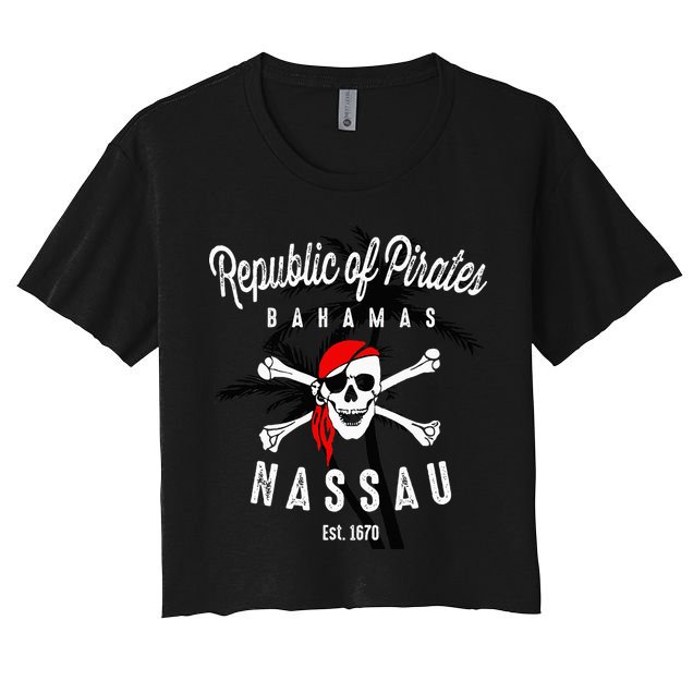 Republic Of Pirates Nassau Bahamas Vintage Summer Crop Top