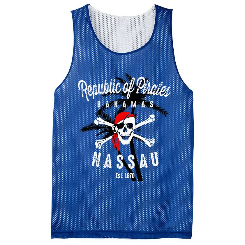 Republic Of Pirates Nassau Bahamas Vintage Summer Mesh Reversible Basketball Jersey Tank