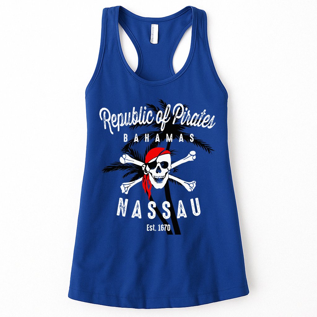 Republic Of Pirates Nassau Bahamas Vintage Summer Womens Tank Top