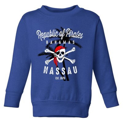 Republic Of Pirates Nassau Bahamas Vintage Summer Toddler Sweatshirt