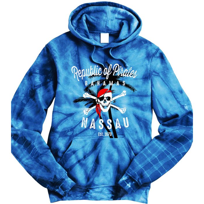 Republic Of Pirates Nassau Bahamas Vintage Summer Tie Dye Hoodie