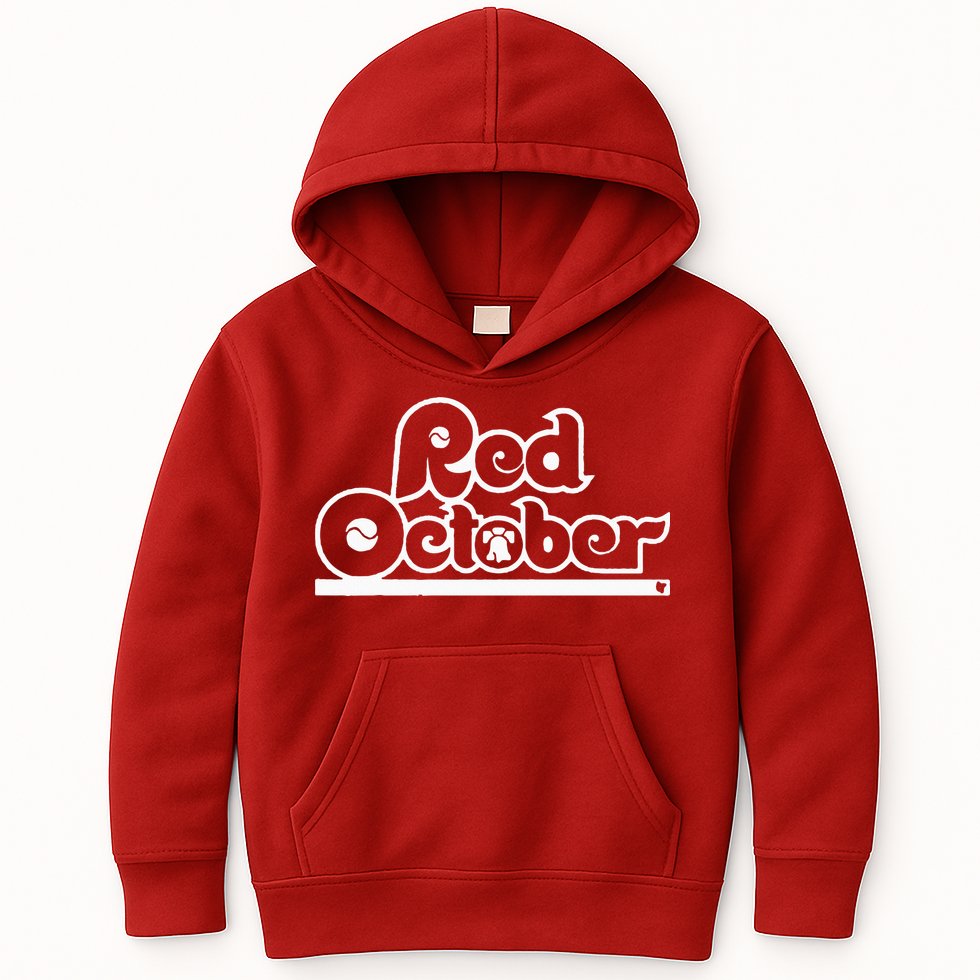 Red October Philly Philadelphia Baseball Kids Hoodie