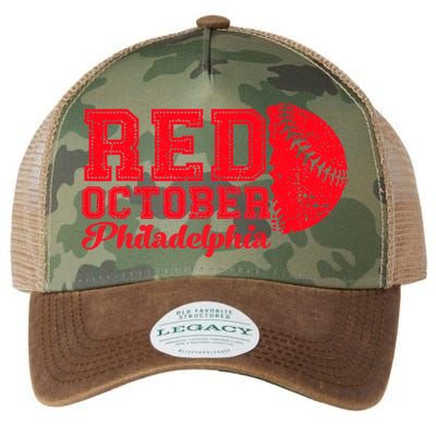 Red October Philadelphia Skyline Retro Philly Cityscap Legacy Tie Dye Trucker Hat