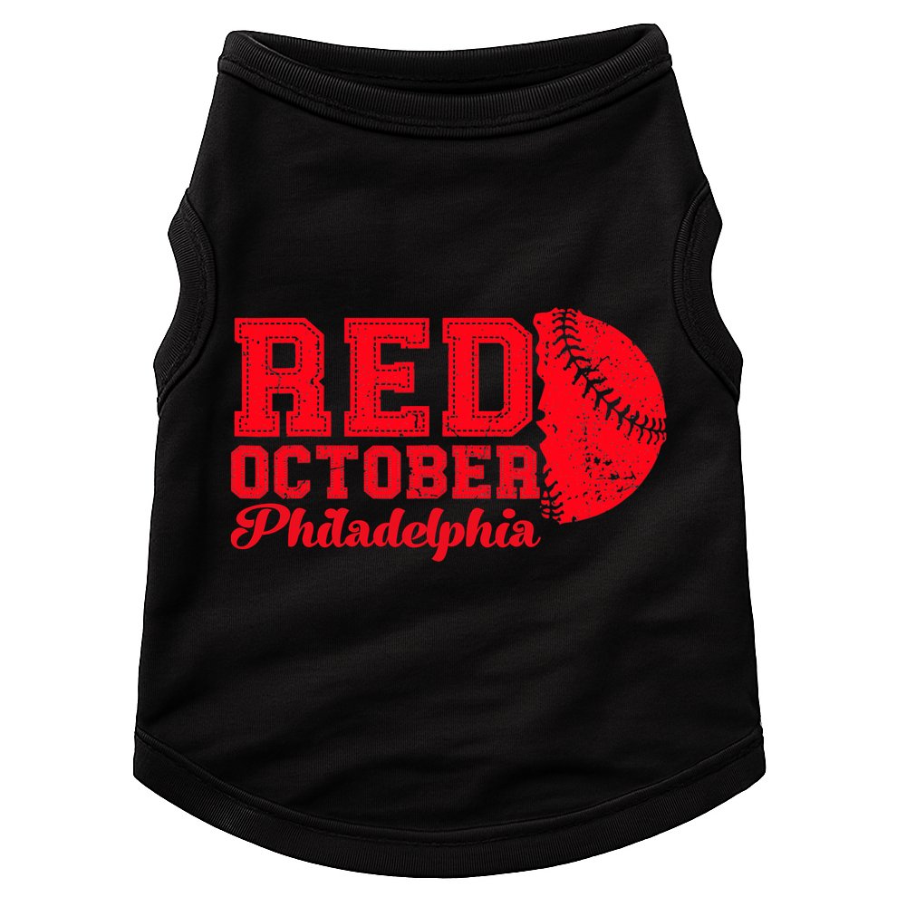 Red October Philadelphia Skyline Retro Philly Cityscap Doggie Tank