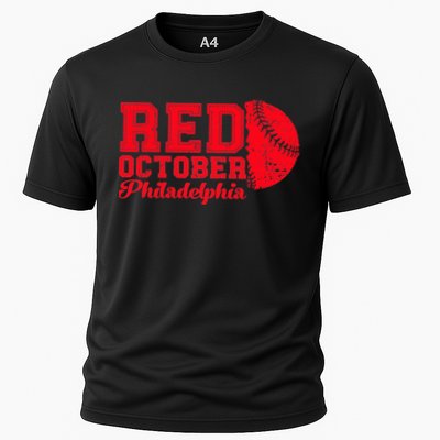 Red October Philadelphia Skyline Retro Philly Cityscap Performance Shirt