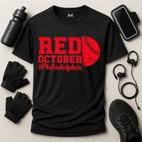 Red October Philadelphia Skyline Retro Philly Cityscap Cooling Performance Crew T-Shirt