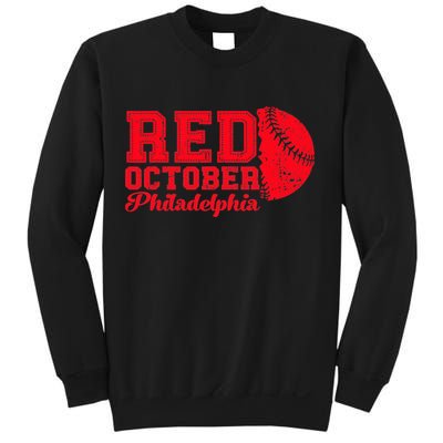 Red October Philadelphia Skyline Retro Philly Cityscap Sweatshirt