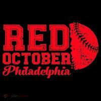 Red October Philadelphia Skyline Retro Philly Cityscap T-Shirt