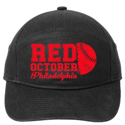 Red October Philadelphia Skyline Retro Philly Cityscap 7-Panel Snapback Hat