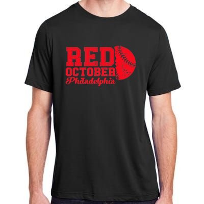 Red October Philadelphia Skyline Retro Philly Cityscap Adult ChromaSoft Performance T-Shirt