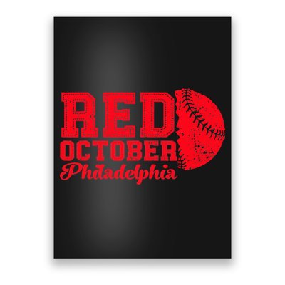 Red October Philadelphia Skyline Retro Philly Cityscap Poster