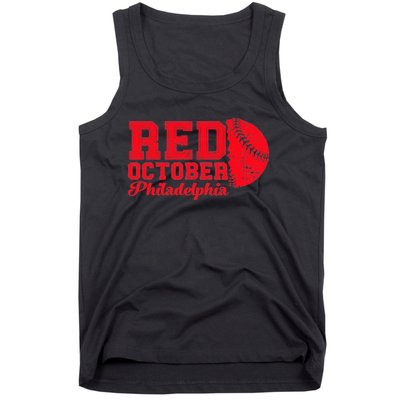 Red October Philadelphia Skyline Retro Philly Cityscap Tank Top