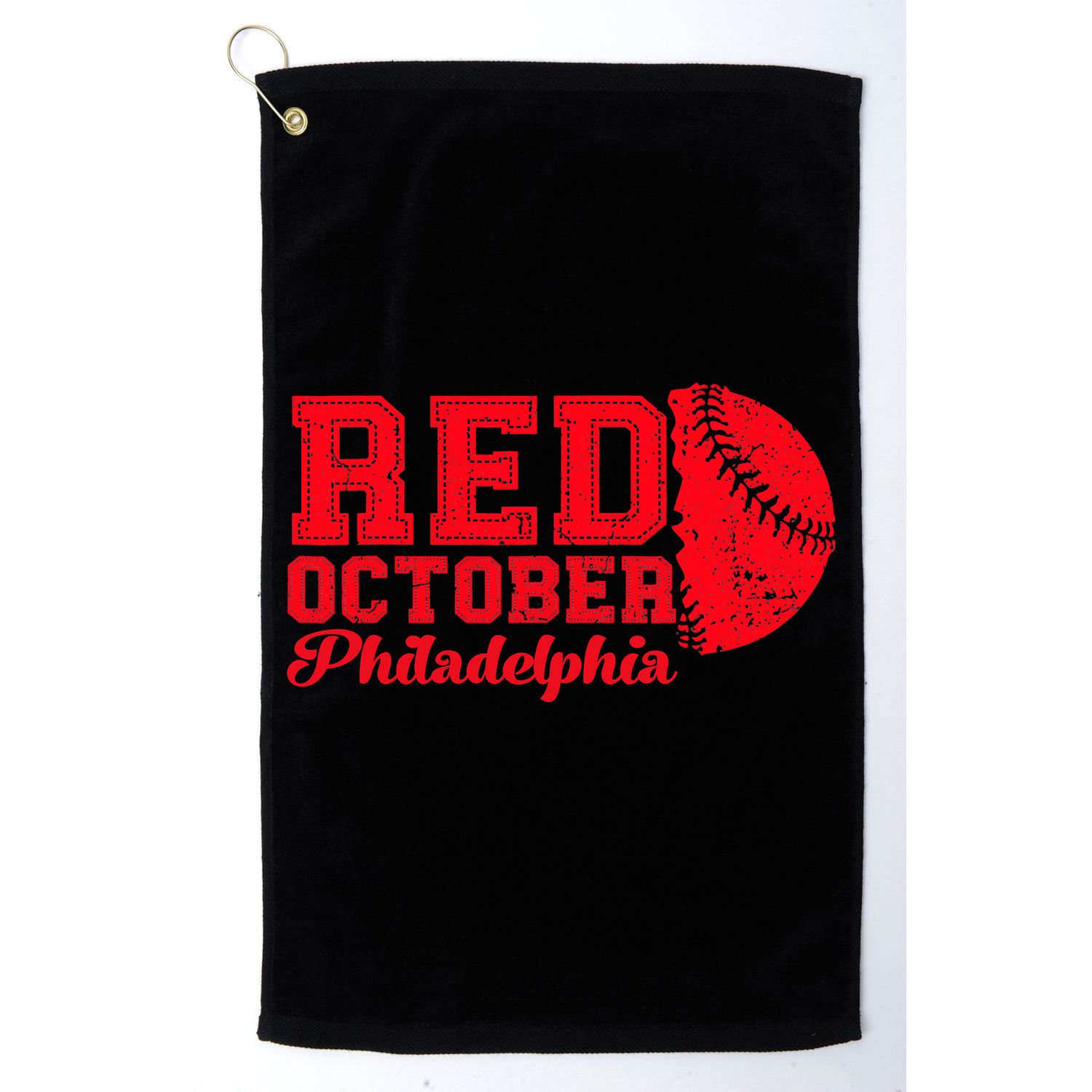 Red October Philadelphia Skyline Retro Philly Cityscap Golf Towel