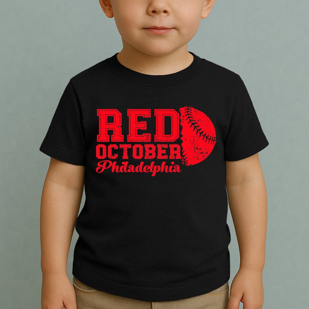 Red October Philadelphia Skyline Retro Philly Cityscap Toddler T-Shirt