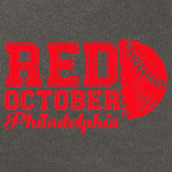 Red October Philadelphia Skyline Retro Philly Cityscap Cotton Canvas Backpack