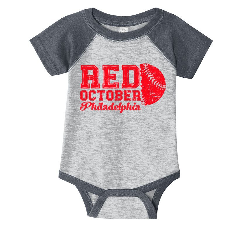 Red October Philadelphia Skyline Retro Philly Cityscap Infant Baby Jersey Bodysuit