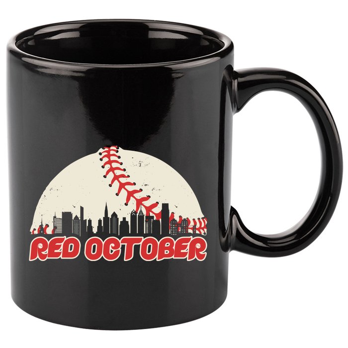 Red October Philadelphia Baseball 11oz C Handle Ceramic Mug