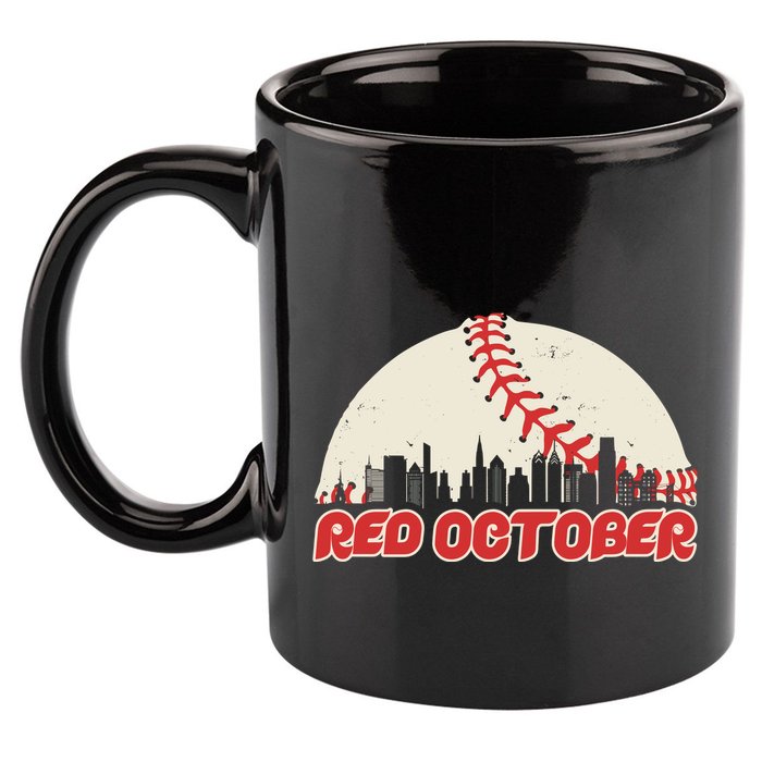 Red October Philadelphia Baseball 11oz C Handle Ceramic Mug