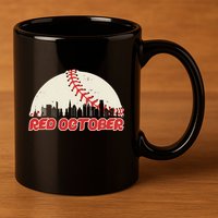Red October Philadelphia Baseball 11oz C Handle Ceramic Mug