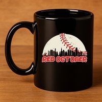 Red October Philadelphia Baseball 11oz C Handle Ceramic Mug