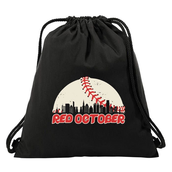 Red October Philadelphia Baseball Drawstring Bag