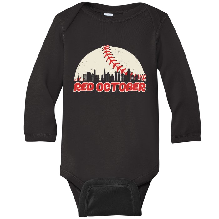 Red October Philadelphia Baseball Baby Long Sleeve Bodysuit