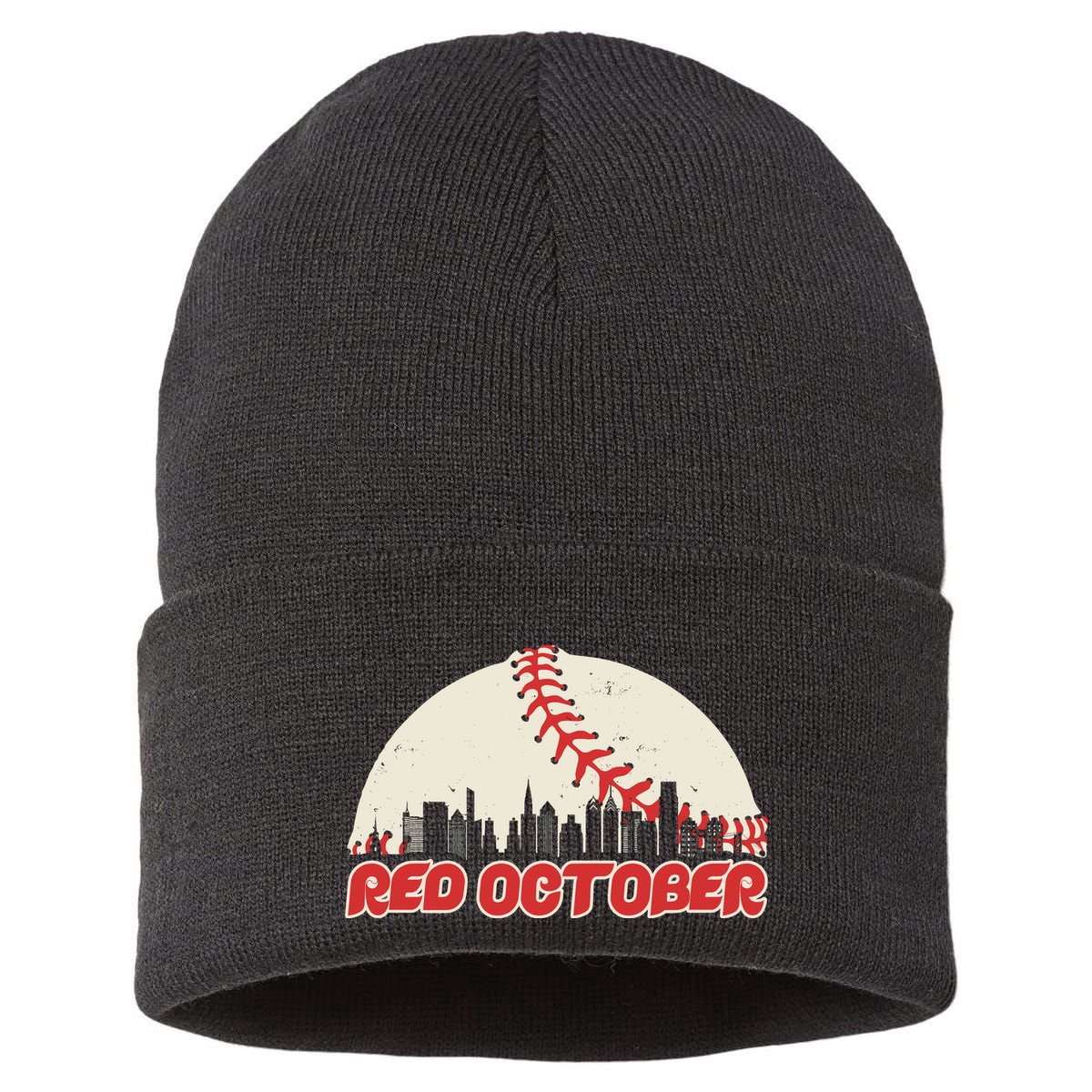 Red October Philadelphia Baseball Sustainable Knit Beanie