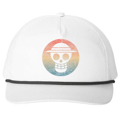 Retro One Pirate Flag Skull Sunset Blank Piece Snapback Five-Panel Rope Hat