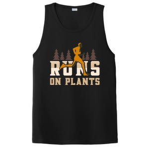 Runs On Plants Runner Marathon Athlete Running Gift PosiCharge Competitor Tank