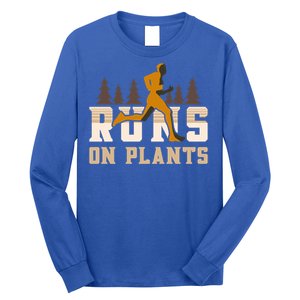 Runs On Plants Runner Marathon Athlete Running Gift Long Sleeve Shirt