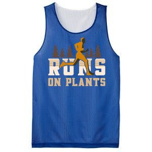 Runs On Plants Runner Marathon Athlete Running Gift Mesh Reversible Basketball Jersey Tank