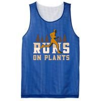 Runs On Plants Runner Marathon Athlete Running Gift Mesh Reversible Basketball Jersey Tank