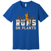 Runs On Plants Runner Marathon Athlete Running Gift Premium T-Shirt