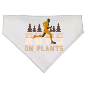 Runs On Plants Runner Marathon Athlete Running Gift USA-Made Doggie Bandana