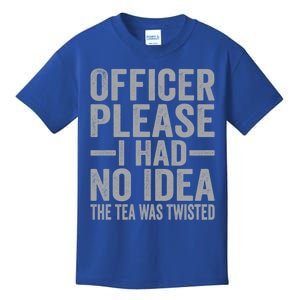 Retro Officer Please I Had No Idea The Tea Was Twisted Funny Great Gift Kids T-Shirt