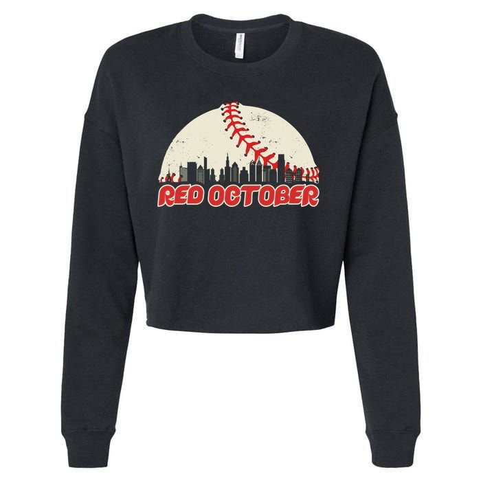 Red October Philadelphia Baseball Cropped Pullover Crew