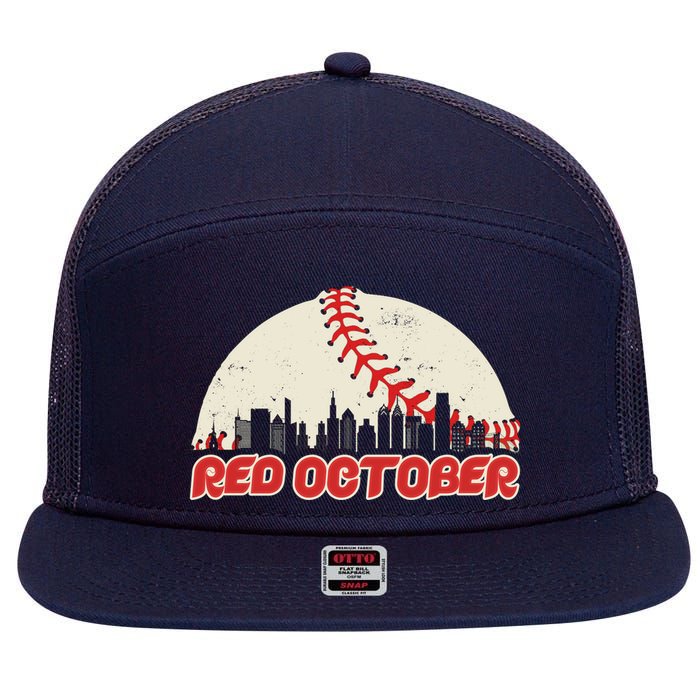 Red October Philadelphia Baseball 7 Panel Mesh Trucker Snapback Hat