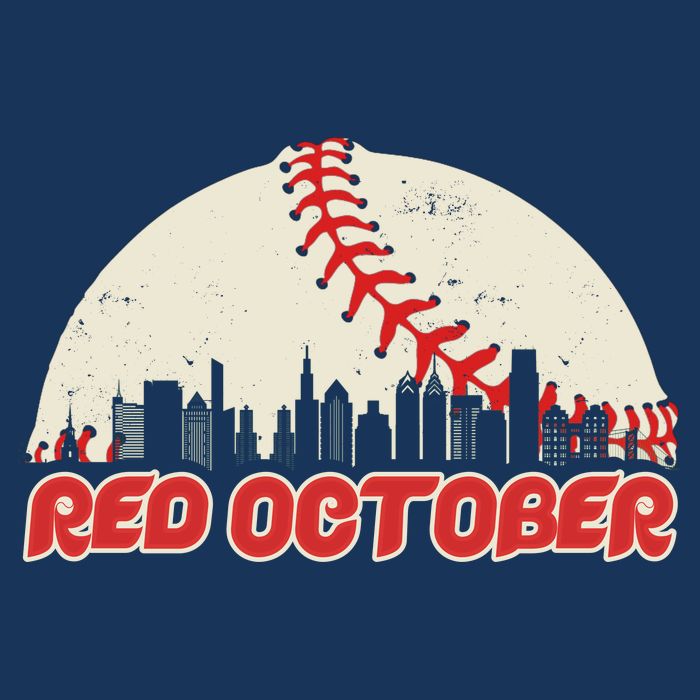 Red October Philadelphia Baseball 7 Panel Mesh Trucker Snapback Hat