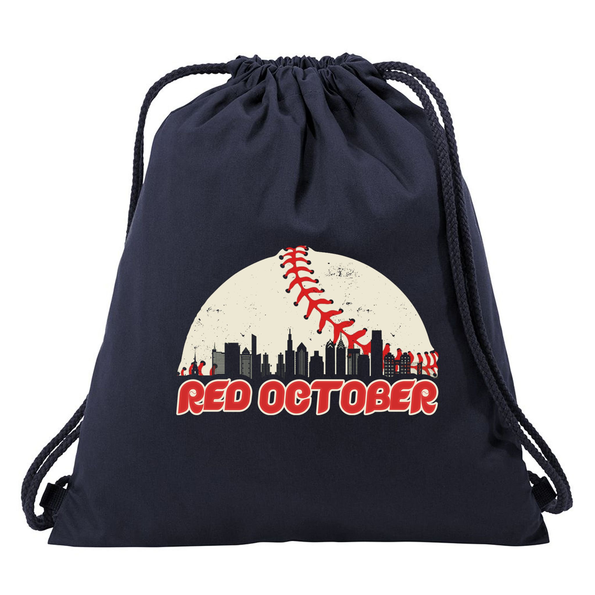 Red October Philadelphia Baseball Drawstring Bag