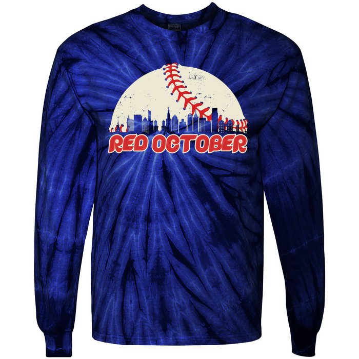 Red October Philadelphia Baseball Tie-Dye Long Sleeve Shirt