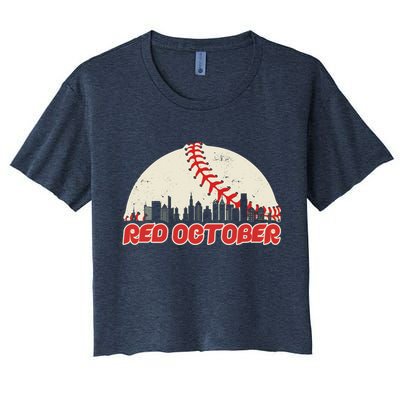 Red October Philadelphia Baseball Women's Crop Top Tee