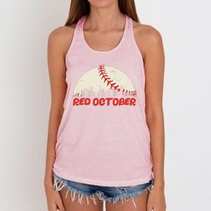 Red October Philadelphia Baseball Women's Knotted Racerback Tank