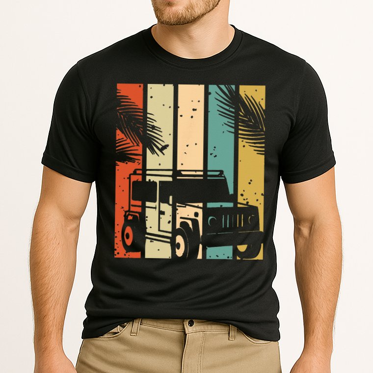 Retro Off Road Vehicle Cooling Performance Crew T-Shirt