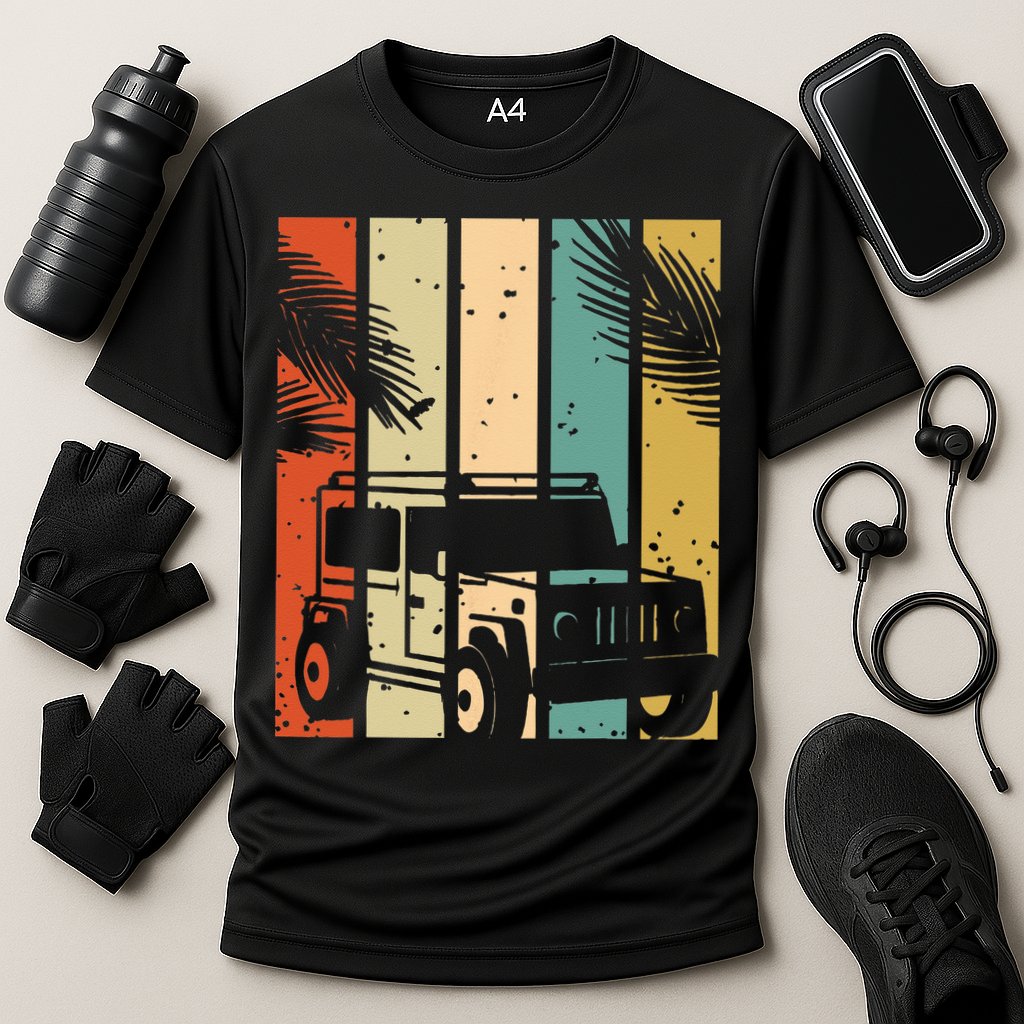 Retro Off Road Vehicle Cooling Performance Crew T-Shirt