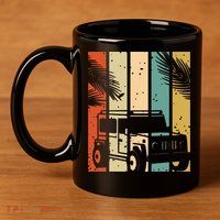 Retro Off Road Vehicle 11oz C Handle Ceramic Mug