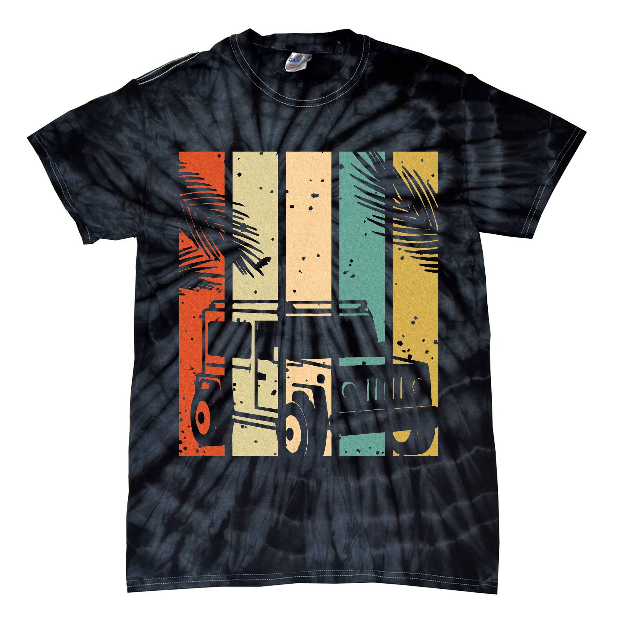 Retro Off Road Vehicle Tie-Dye T-Shirt