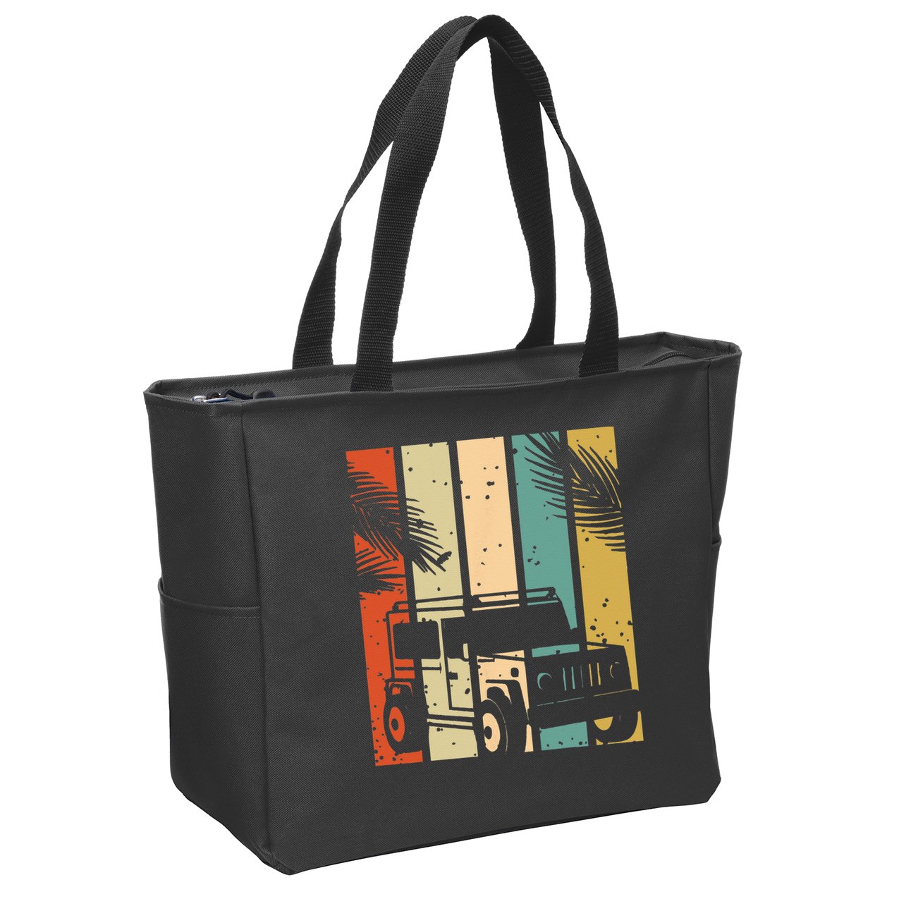Retro Off Road Vehicle Zip Tote Bag