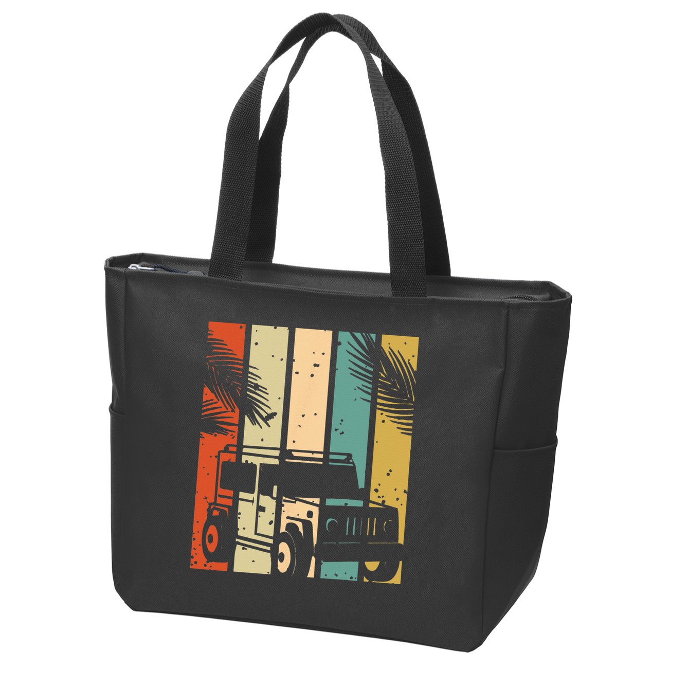 Retro Off Road Vehicle Zip Tote Bag