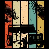 Retro Off Road Vehicle Zip Tote Bag