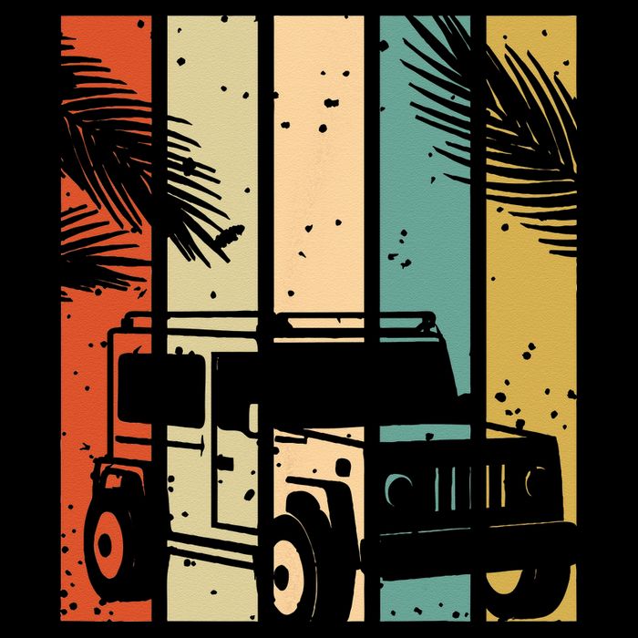 Retro Off Road Vehicle Zip Tote Bag